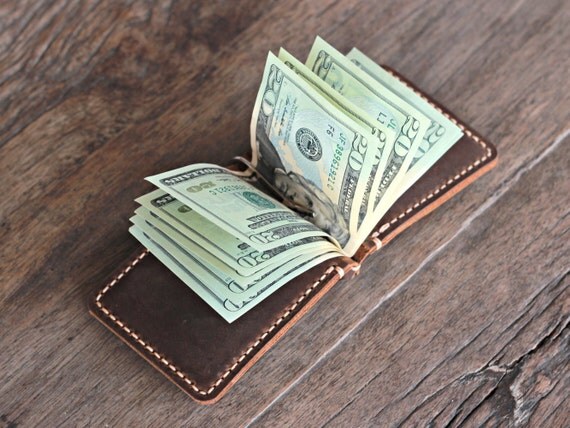 Wallet Leather Wallet Leather Money Clip Wallet by JooJoobs