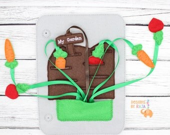 Garden quiet book page, busy book page, educational toys, felt activity book, toddler learning toy, montessori toys, christmas gifts