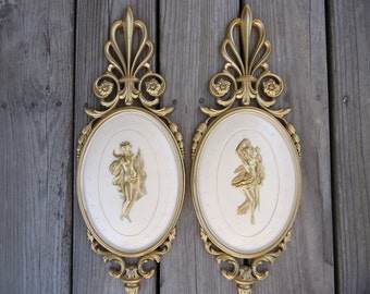 Hollywood Regency Syroco Plaques