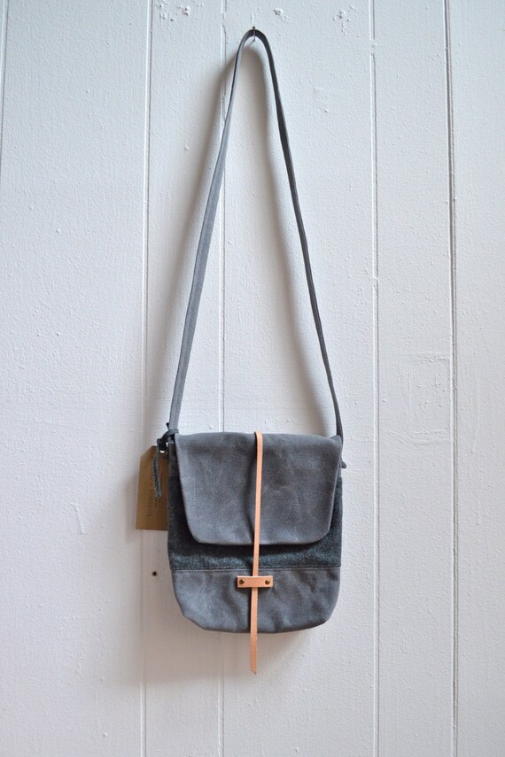 Waxed Canvas Purse / Crossbody Bag / Wool by WesternBoundGoods