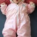 SALE*** Vintage Italian UPIM Baby Girl Snowsuit, Quilted Pink Baby Snowsuit, Baby Bunting Suit- Size 6-9 Months