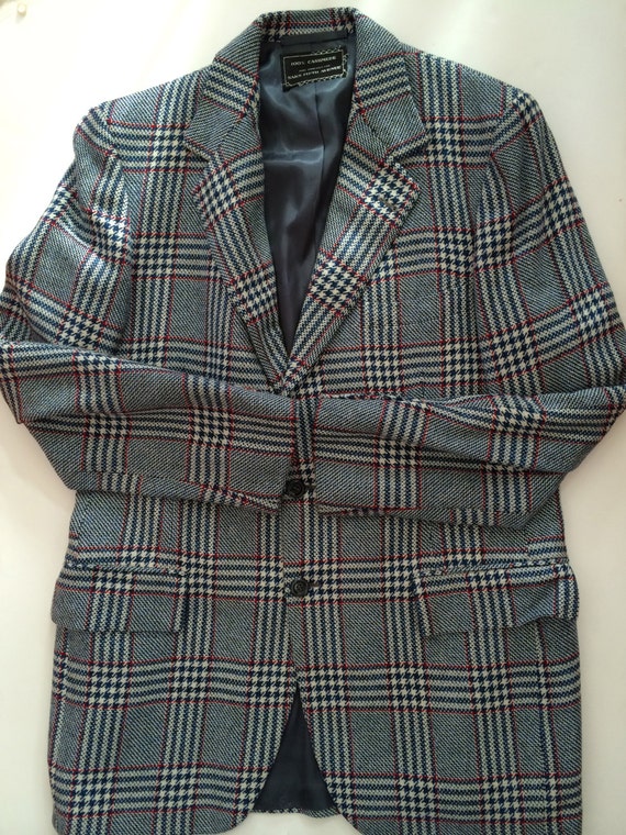 Cashmere Sport Coat Saks Fifth Ave Beautiful Red White