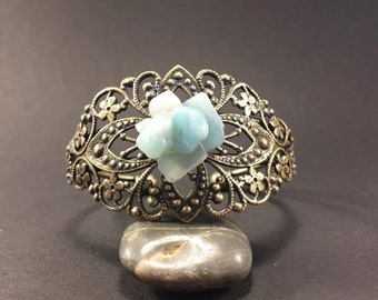Bronze bracelet & Amazonites chips.