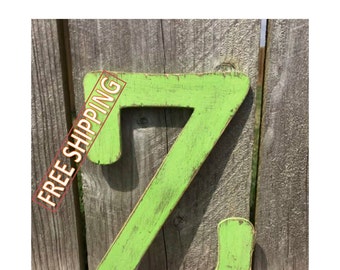 Distressed wooden letter Z Gungsuh font Free Shipping! perfect for nursery decor, home decor, wedding decor, party decor, and party favors.