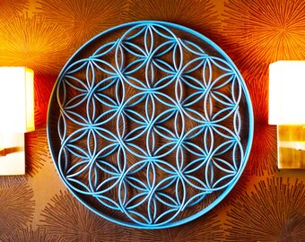 Flower of Life Sacred Geometry Metal Sculpture