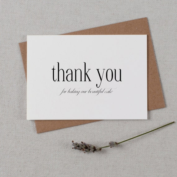 Thank You For Baking Wedding Cake Baker Card Card For Your