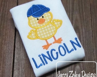 Boy Chick Appliqué Embroidery Design - Easter appliqué design - boy applique design