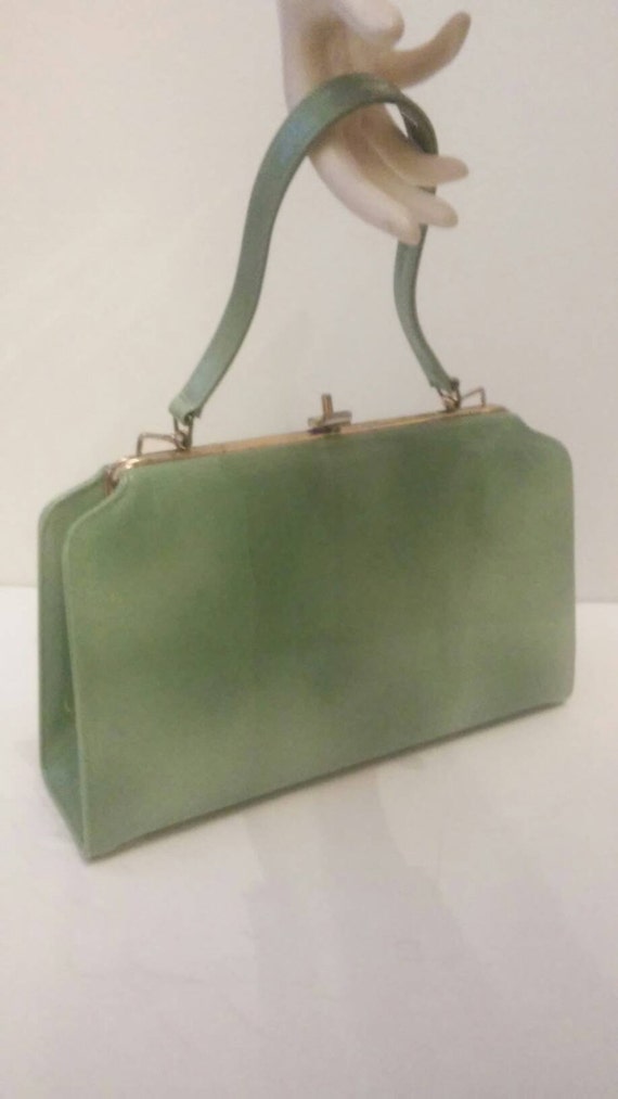 green patent bag