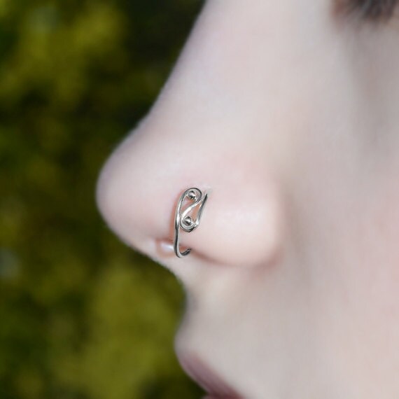 Nose Ring Stud - Nose Ring - Silver Nose Piercing - Helix Ring - Rook Piercing Jewelry - Septum 20g - Tragus Hoop - Cartilage Piercing