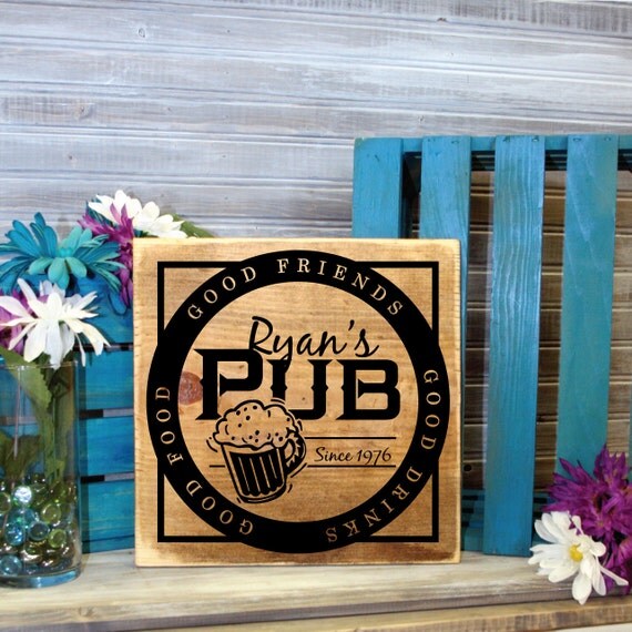 Custom Pub Sign Personalized Bar Sign Man Cave Sign Gift for