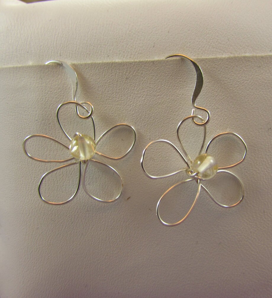 Silver Daisy Earrings Silver Earrings Daisy Earrings Flower