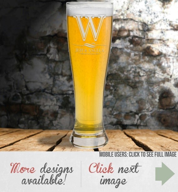 Engraved Beer Glasses Laser Etched Pilsner by EverythingEtchedAZ