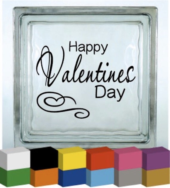 happy valentines glass happy valentines day vinyl glass block photo frame decal happy valentines glass happy valentines day vinyl glass block photo frame decal