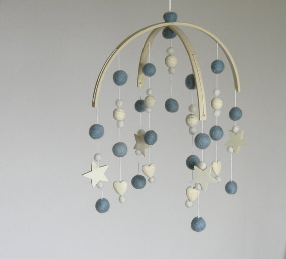 Stars Hearts Baby Crib Mobile Gender neutral by