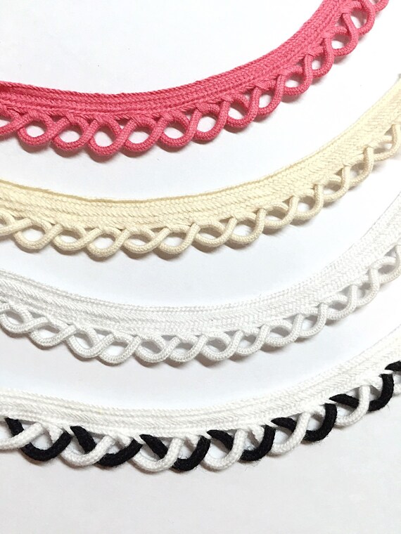 12mm1/2 Cotton Lip Piping Cord Plaited Lip Cord Trim by miBonCrAft