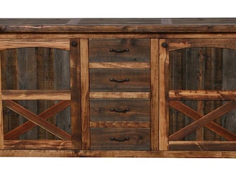 Rustic Sideboard, Natural Barn Wood Sideboard, Barn Style Sideboard, Wooden Sideboard