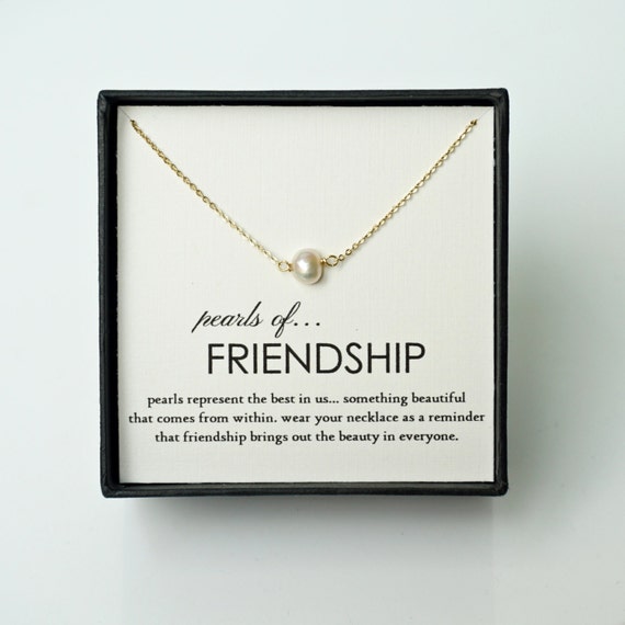 Friendship Gift - Single Pearl Gold Friendship Necklace