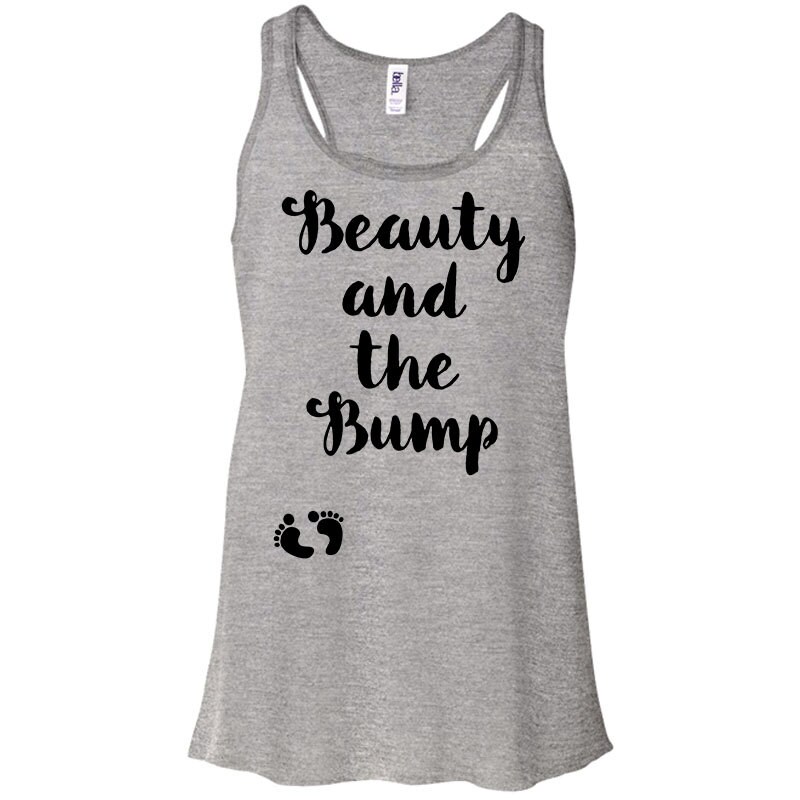 Beauty And The Bump Racerback Tank Pregnancy Announcement