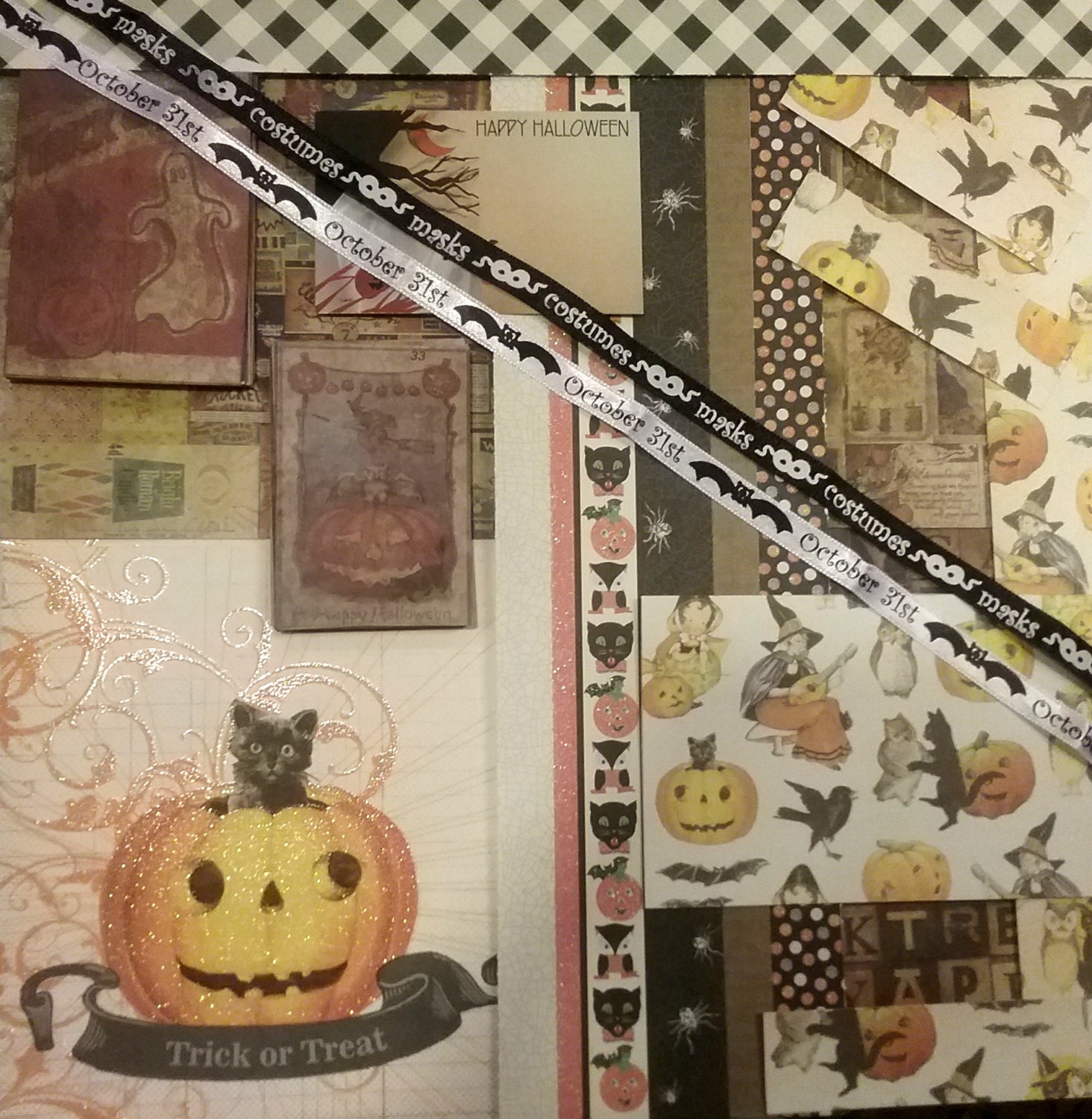 Halloween Scrap Paper Pack, Halloween Scrapbooking, Paper Scrap Pack