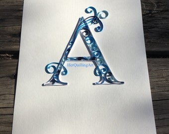 Custom Quilled Letters or Monograms - Paper Quilled Art 8.5x11