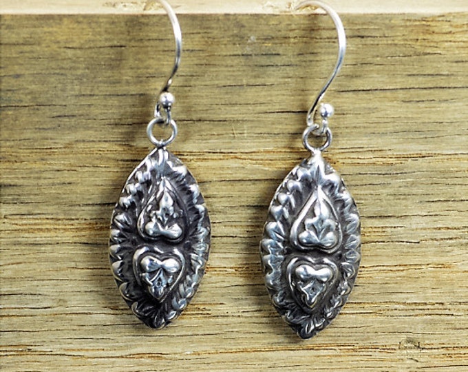 Buddha Earrings, Heart Earrings, Bohemian Earrings, boho earrings, Tribal Earrings, Silver Earrings, Light Earrings, Drop Earrings