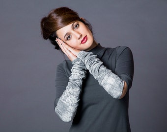 Thumbhole Arm Warmers, Fingerless Gloves, M-Sleeves