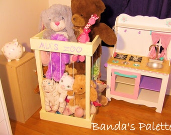 2', 32", 3', 4' Stuffed Animal Zoo, Wood Animal Holder, Storage, Stuffed Animal Organizer, Kids Gifts, Ball Storage, Birthday Gift