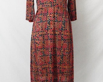 Vintage 1960's Polka Dot Shirtwaist Dress | Size Large