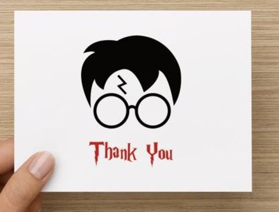 Thank you cards: Personally designed card with Harry Potter