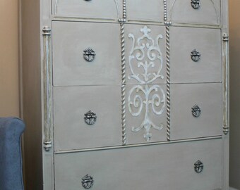 SOLD-Anemone Romantic Tall Dresser