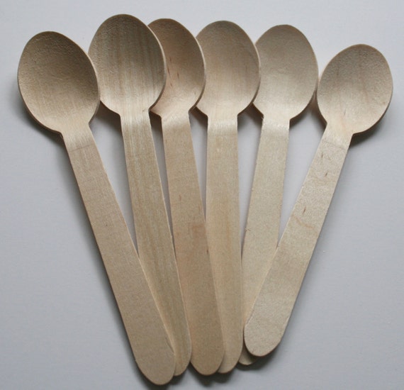 75 Wooden Spoons Disposable Spoons Wood Party Spoons
