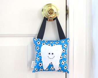 Boys Tooth Fairy Pillow - Personalized Tooth Fairy Pillow - Soccer