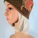 Crochet Hat for Woman, winter style, model Autumn Dream with multicolor leaf, handmade, made in Italy