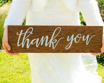 Thank You Wooden Wedding Sign - Photo Prop - Wedding Decor, Boho Wedding, Wedding Photo Prop Engagement Sign