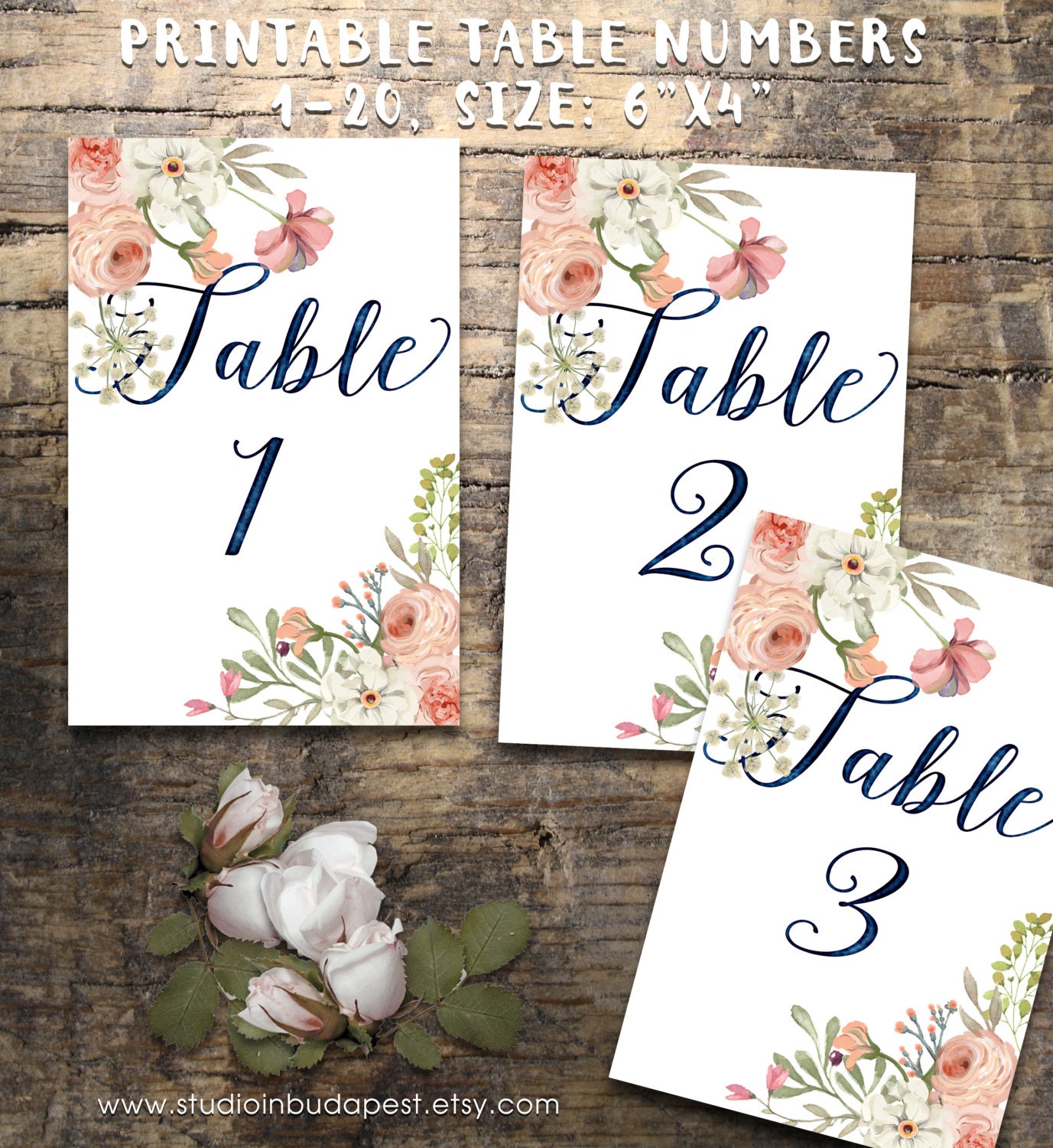 Wedding Table Numbers 120 Printable Table Numbers rustic