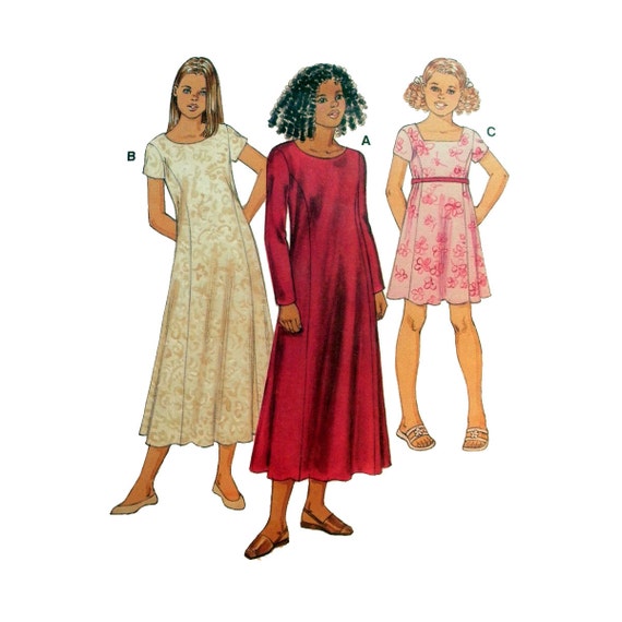 Girls Dress Sewing Pattern Princess Line Flared with