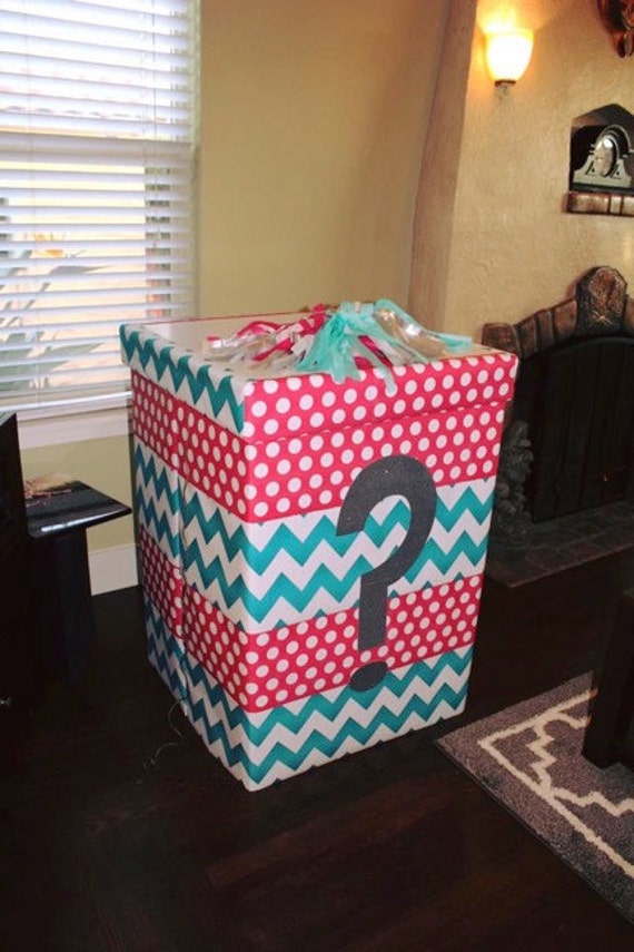 Baby Boy or Girl Gender Reveal Box With Balloons by GorettiCrafts