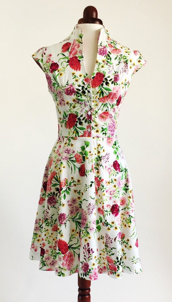 flower dress floral dress summer dress vintage by flower dress floral dress summer dress vintage by