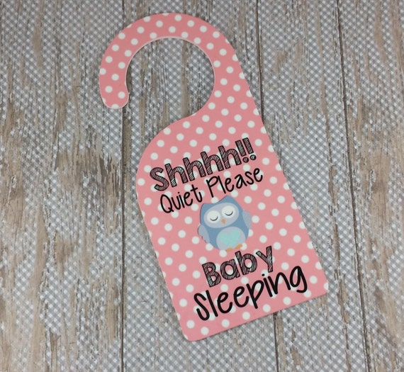 Items similar to Quiet Please Baby Sleeping Door Hanger l Shhh Baby