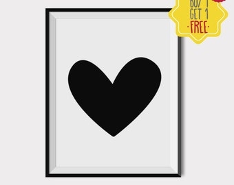 Black heart,Nursery decor girl,Printable Wall Art,Nursery Decor,Girl Nursery Art,Kids Room Decor,Baby gift ideas,8x10 print,INSTANT DOWNLOAD