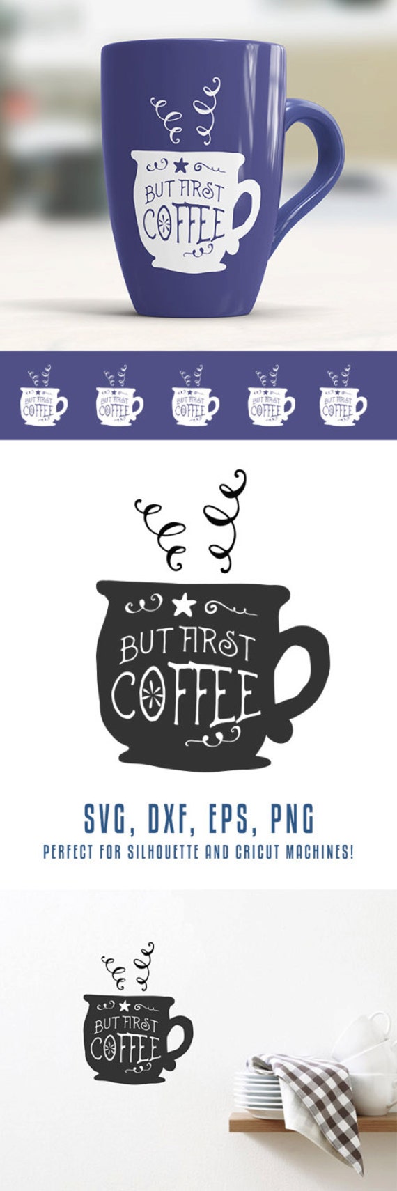 Download COFFEE KITCHEN QUOTE custom wall art svg files cut files