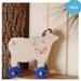 alpine cow push toy / folk art / farmhouse folkloric / eco-friendly children / vintage-inspired nursery