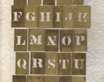 1" Brass Alphabet Stencil Pick your Letter ready to alter or collage