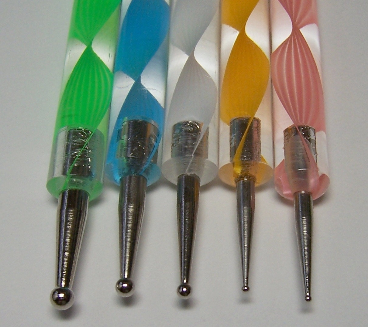 5 Double Ended Ball Stylus Tools for Clay Nail Art Paper