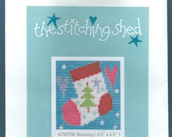 Pastel Holiday Tree Stocking Needlepoint DIY Kit