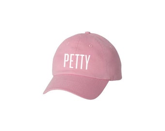 Petty | Baseball Cap Hat- Light Pink, Black, Navy, Baby Blue, Red, White Dad Hat