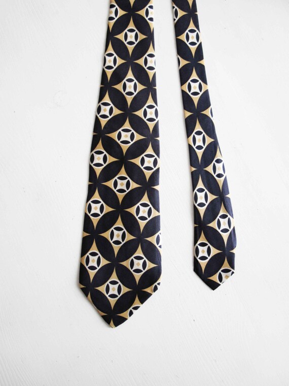 Vintage Neckties 1970 Mens Neckties Ties Geometric Patterned