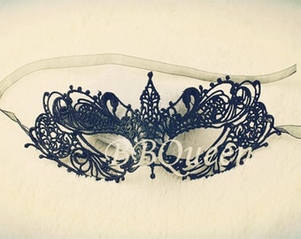 Black Lace Mask/Masquerade Ball Mask/Halloween Mask/Queen Mask/Eye Veil Costume/Prom-Party-Theater mask/Embroidery Lace Mask, Eye Mask MJ05