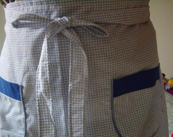 Great retro, enveloping apron, oversized, upcycled, Vintage French,