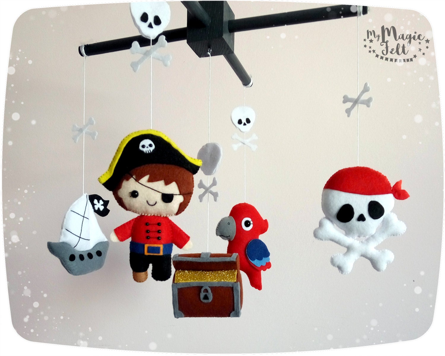 Baby mobile pirate Baby boy mobile pirates Nursery mobile